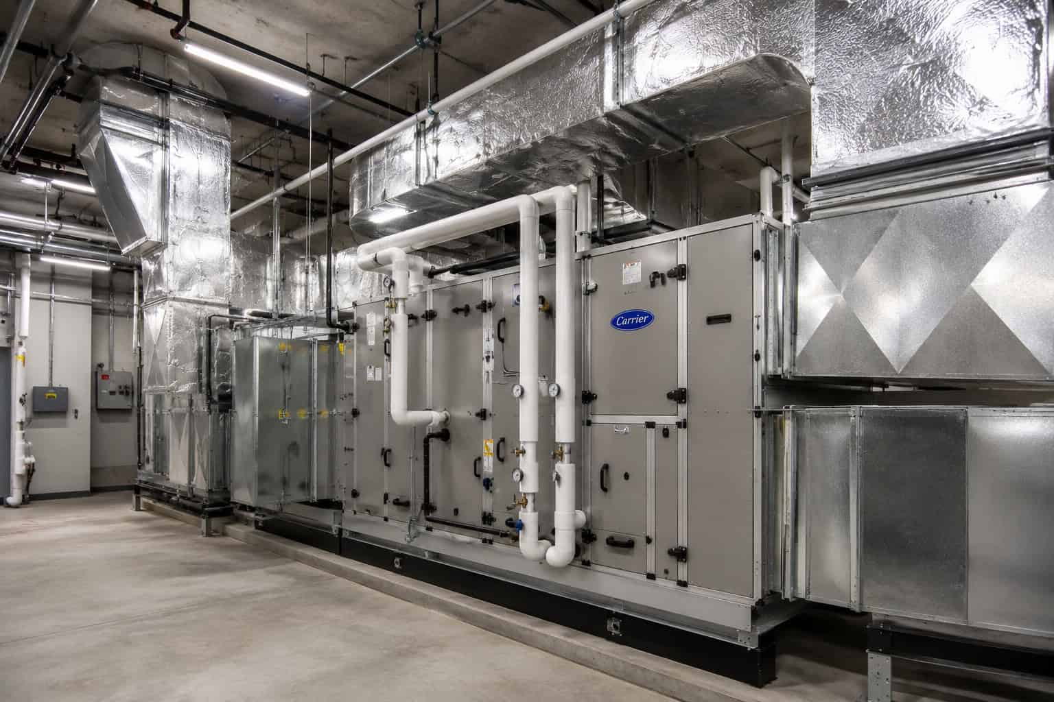 Large indoor commercial HVAC system.